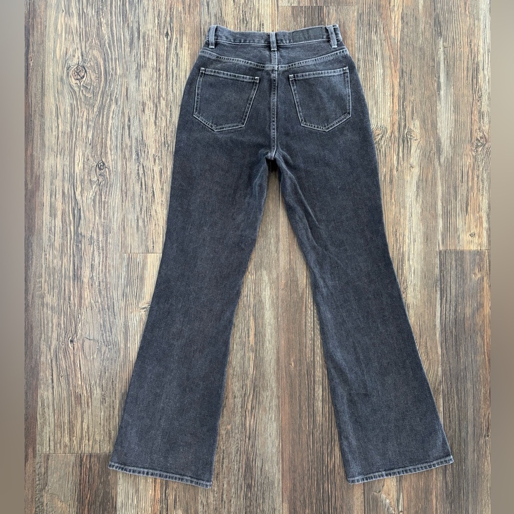 PacSun High Rise Bootcut Jeans Womens 25 Button Fly Faded Black Denim Cotton - Picture 3 of 13